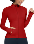 Womens Running Jackets Athletic Workout Full Zip Slim Track Jacket