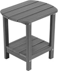 Adirondack Side Table 16.5 in Grey - 2-Tier Outdoor End Table