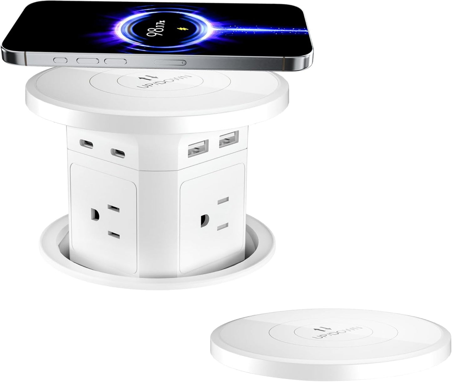 9-in-1 Pop-Up Outlet with Wireless Charging for Any Space