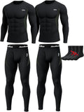 2 Pack Thermal Underwear for Men Fleece Lined Base Layer - Warm Fit