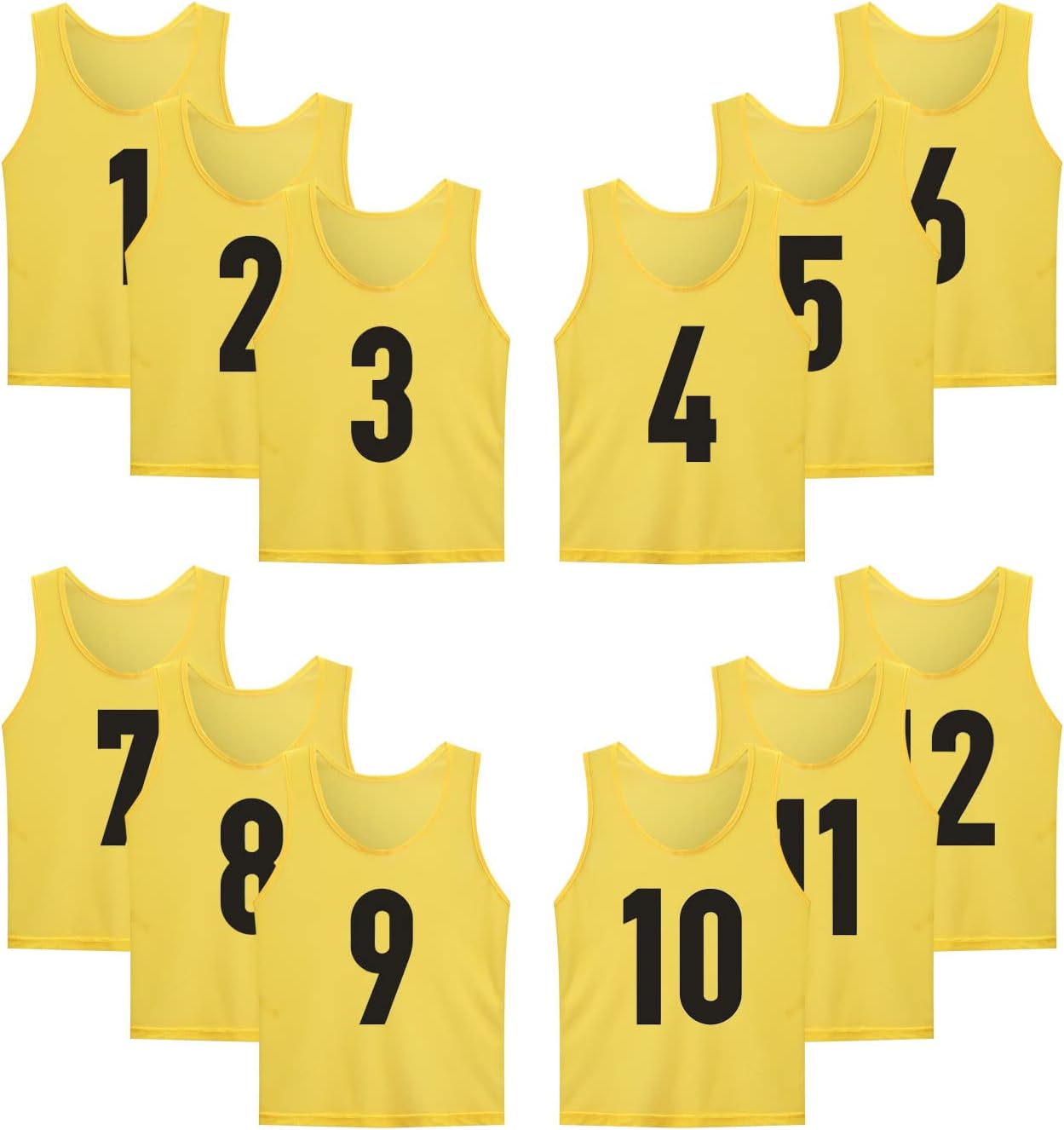 12 Pack Numbered Jerseys for Team Training and Sports Activities