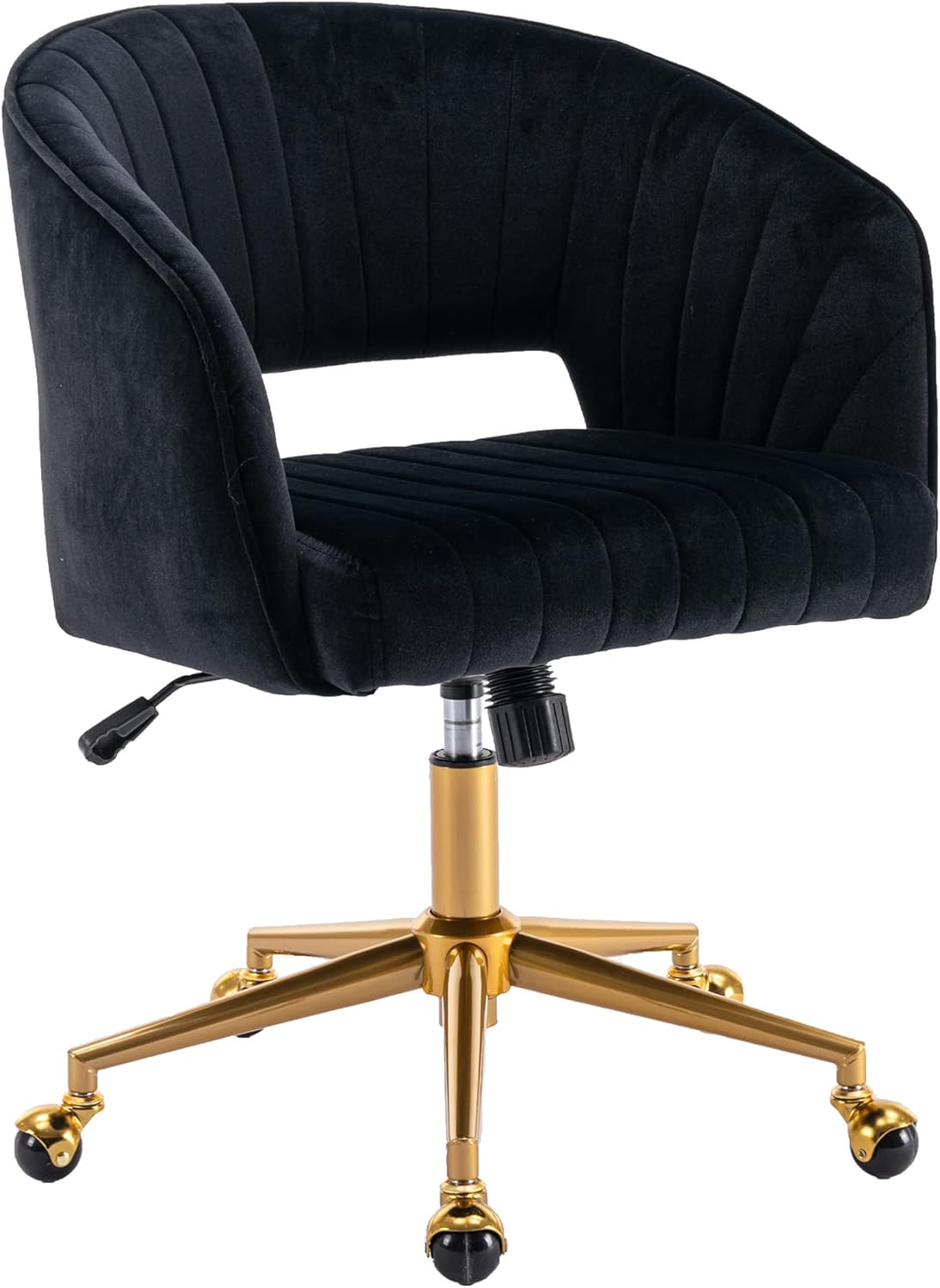 Modern Velvet Desk Chair with Gold Base for Home Office Use