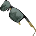 Mens Carbon Fiber Polarized Rectangle Sunglasses for Men - UV400