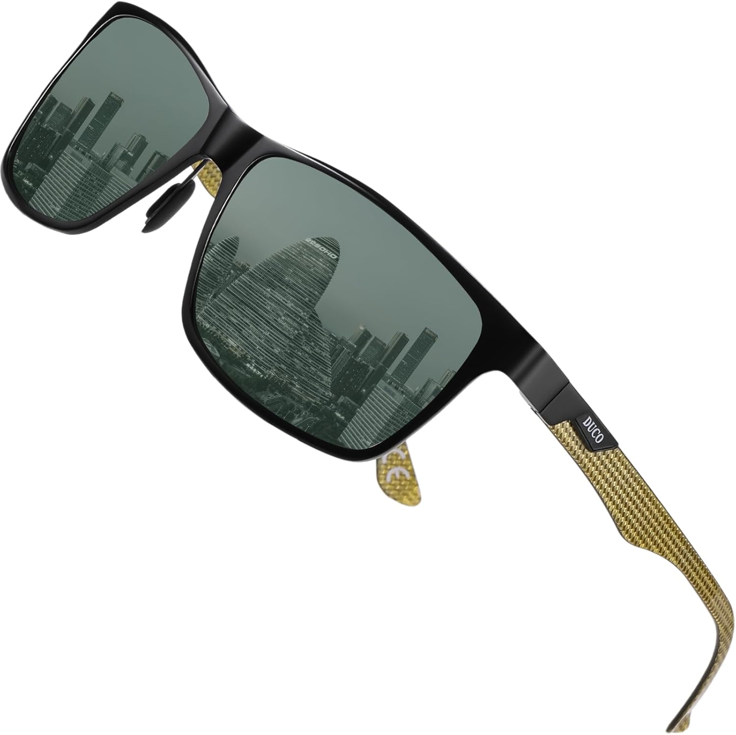 DUCO Mens Polarized Rectangle Sunglasses with UV400 Protection