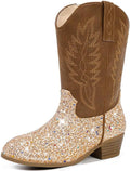 Cowgirl Boots for Little Girls Side Zipper Mid Calf Pointed Toe