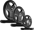 RitFit Olympic Rubber Grip Plates for Barbell - Durable 2-in Weight