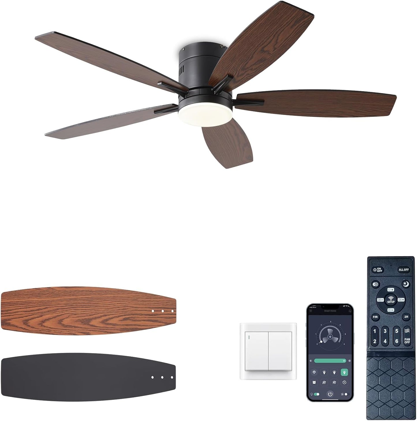 52-inch Ceiling Fan with Light and Remote Control for Modern Homes