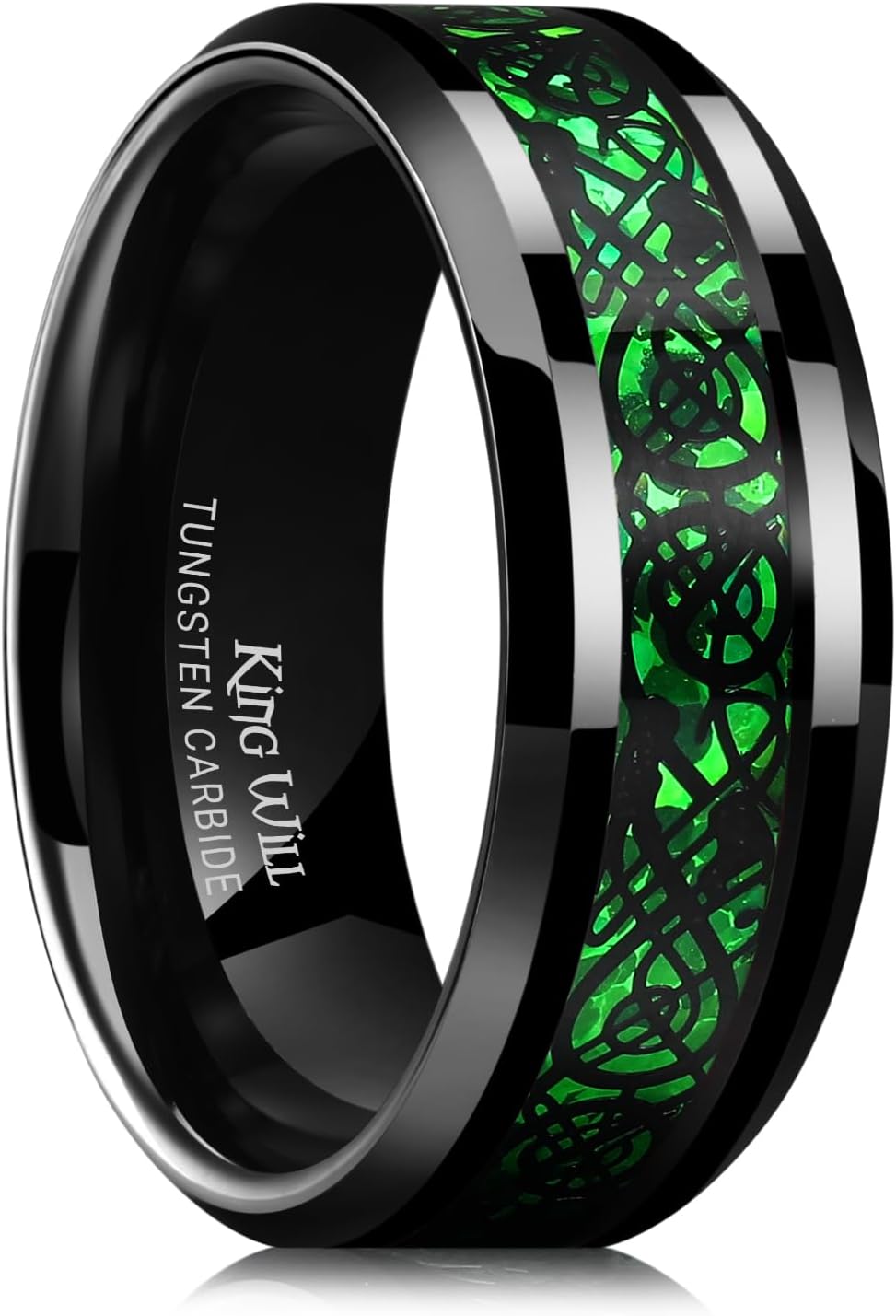 King Will Men's Dragon Celtic Tungsten Ring for Weddings & More