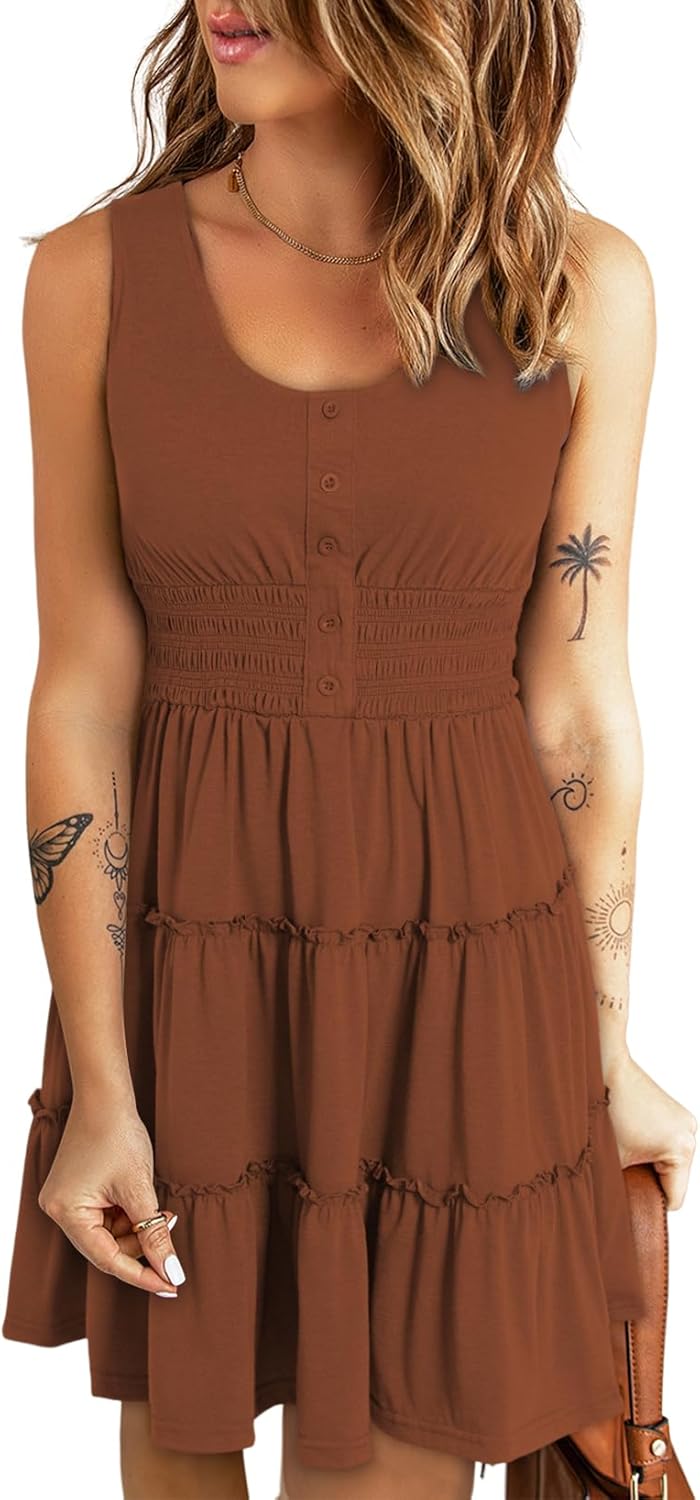 Dokotoo Womens Summer Dresses 2025 Casual Swing Mini Dress