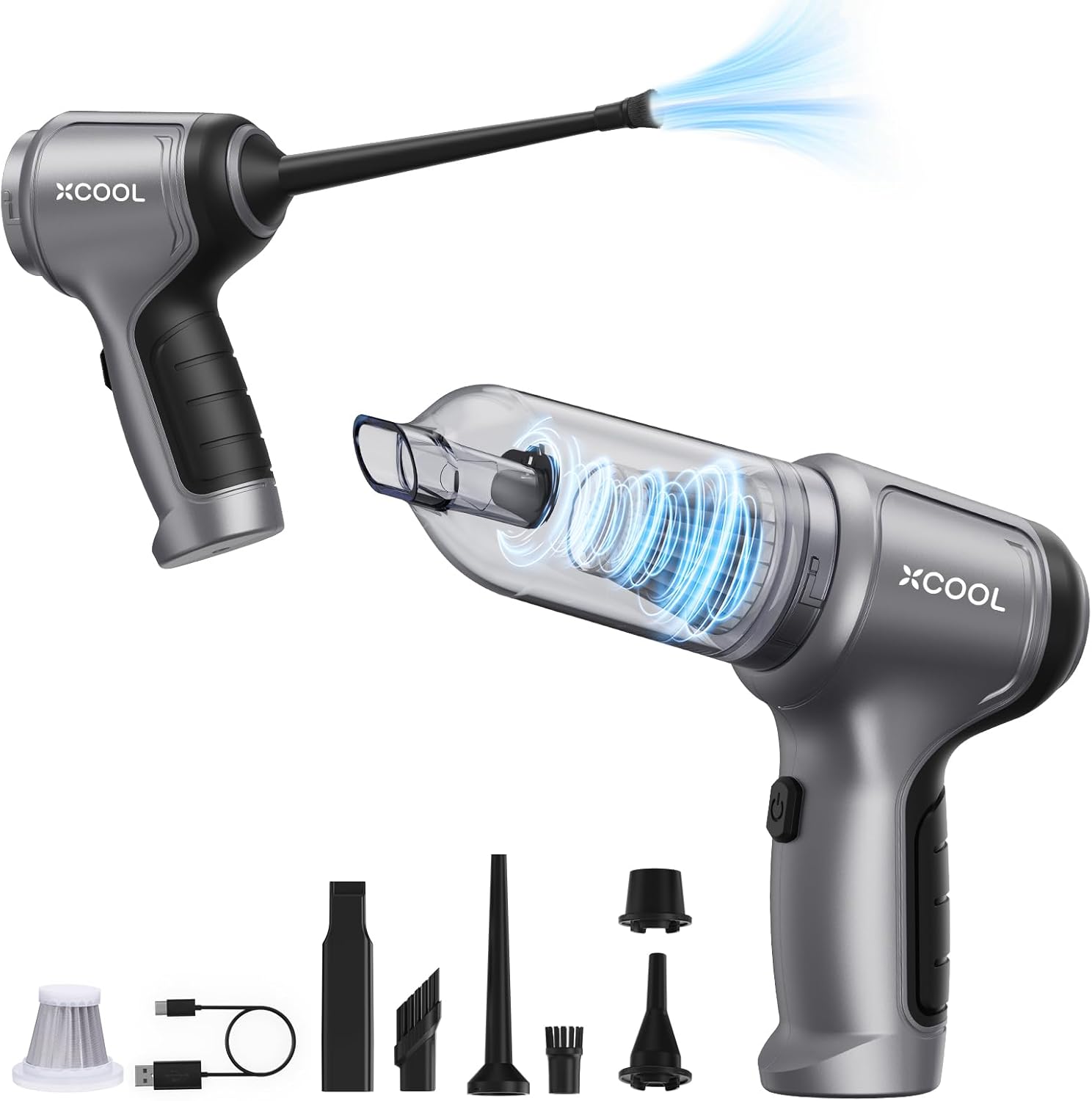 XCOOL 12000PA Cordless Car Vacuum - Ultra-Light & Powerful!