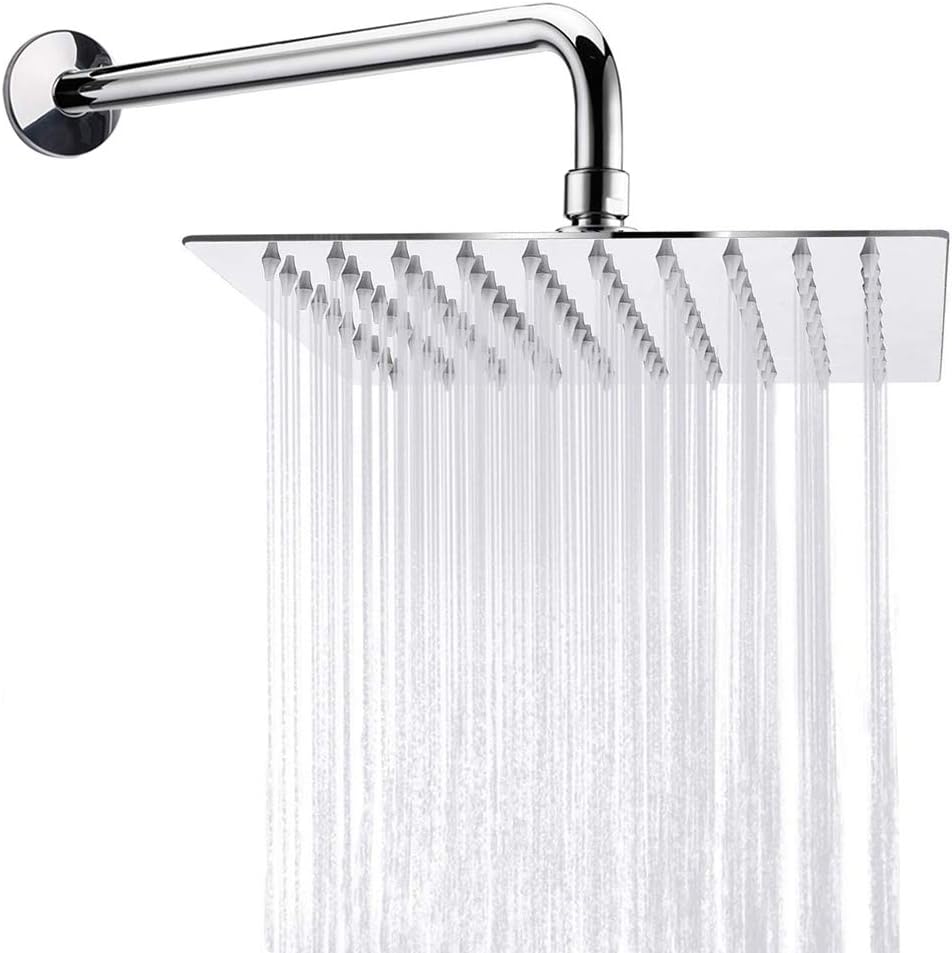NearMoon Square Rain Shower Head with Extension Arm for Luxury Bath