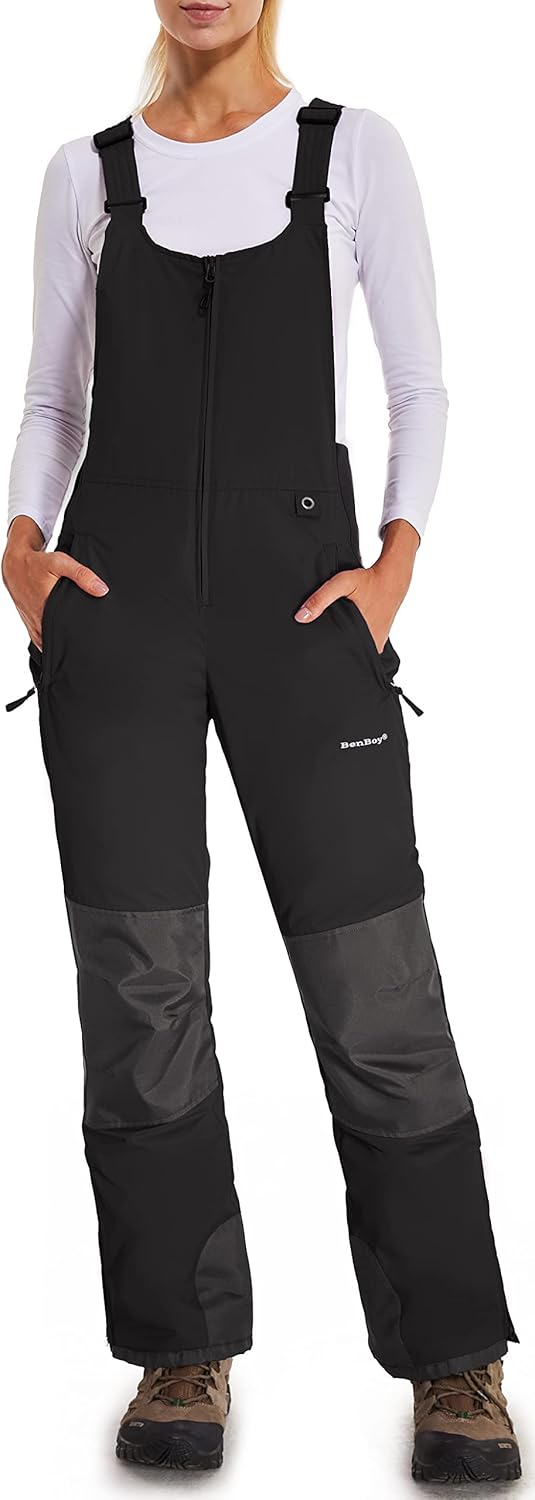 BenBoy Women's Insulated Snow Bibs - Warm & Waterproof