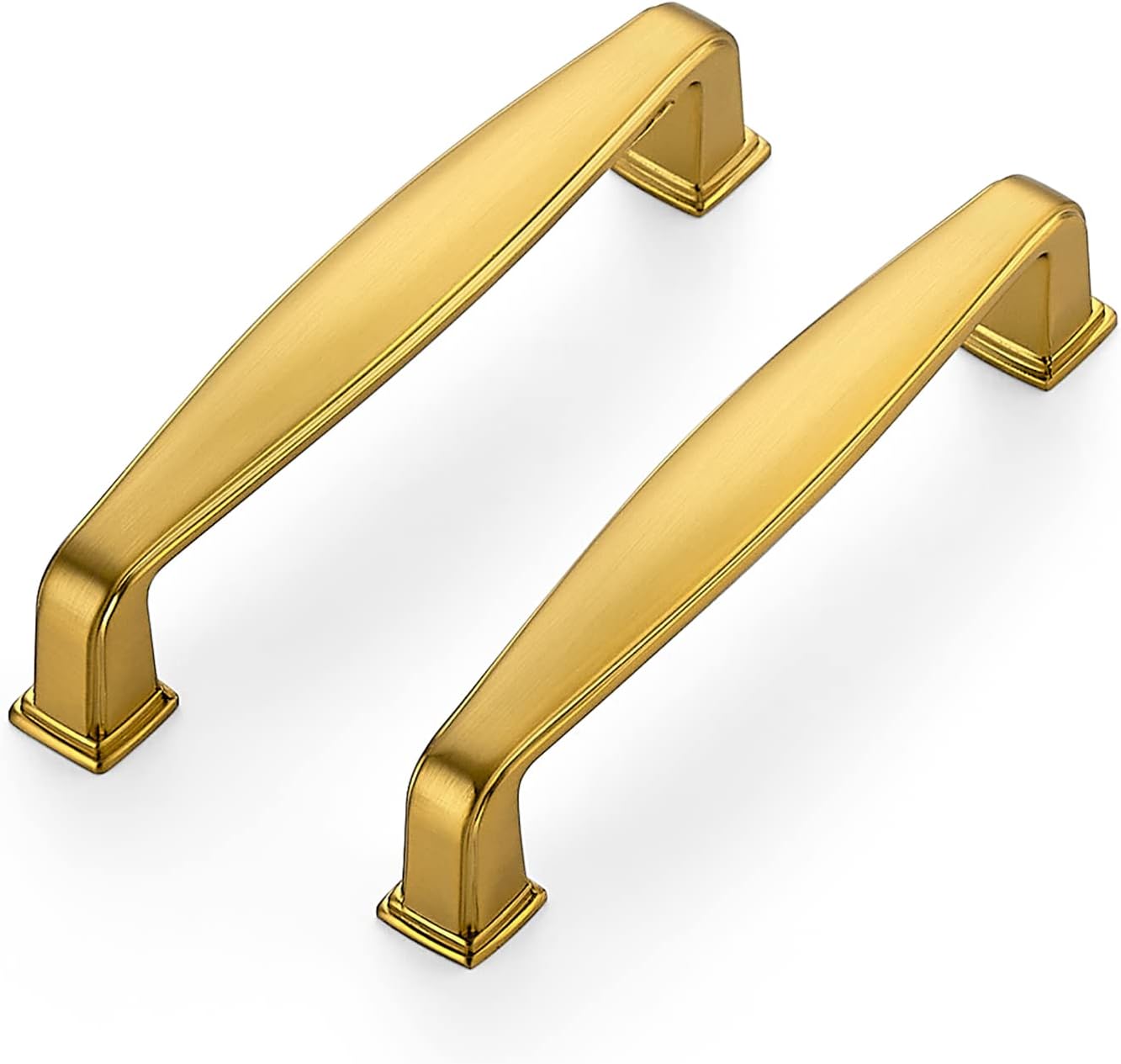 Brass Cabinet Handles - 15 Pack Solid 3.75 in Pulls for Cabinets