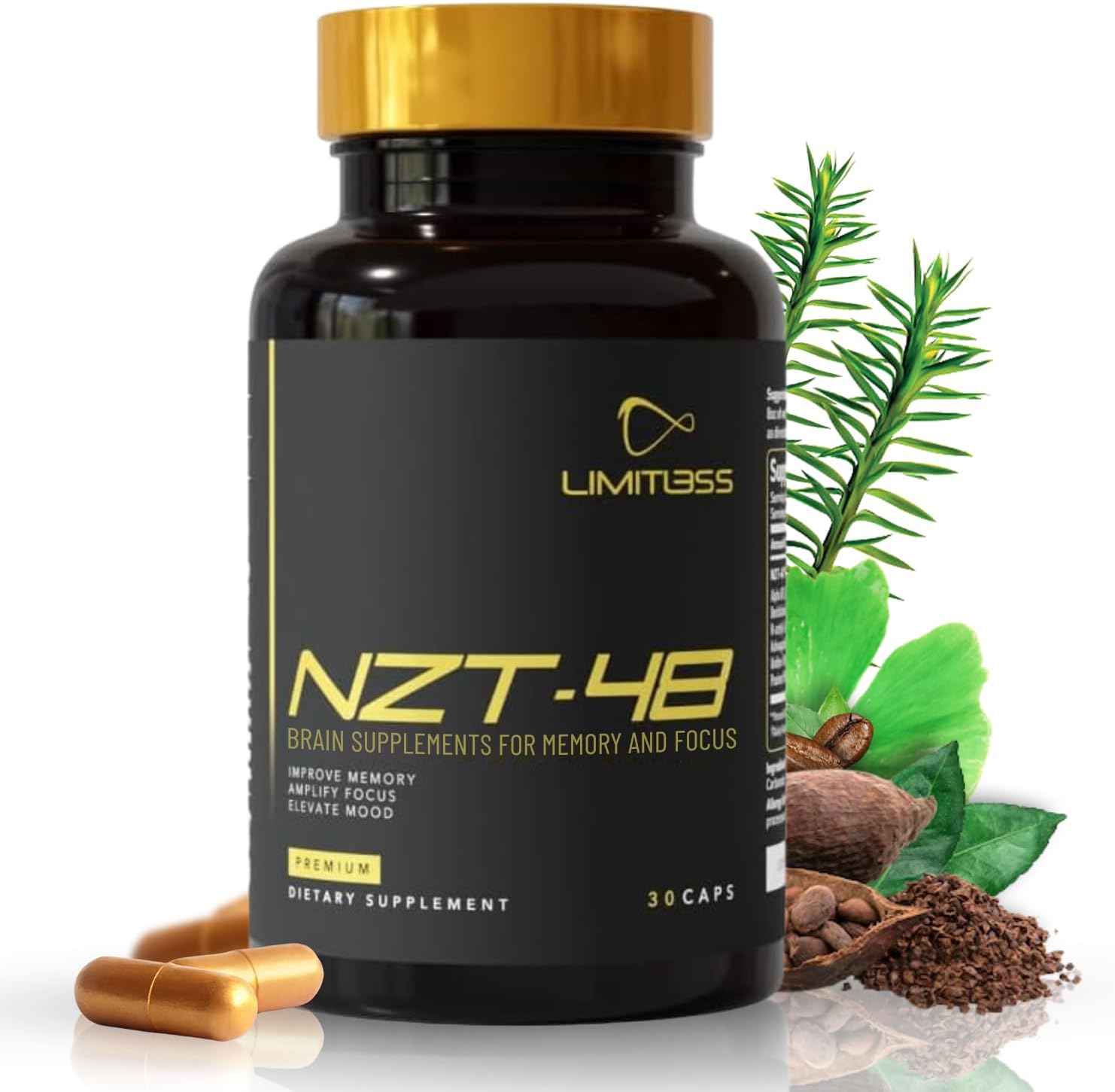 NZT-48 Brain Booster for Memory and Focus - Natural Energy