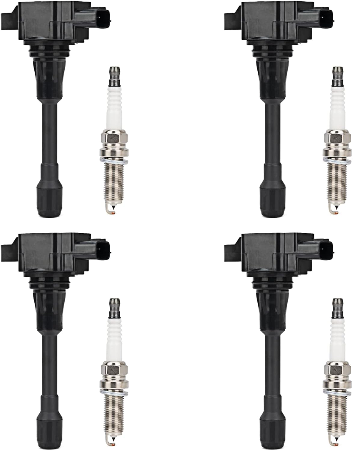 4Pcs UF549 Ignition Coil Pack and Iridium Spark Plug for Nissan