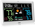 Weather Station with Atomic Clock Indoor Outdoor Thermometer - Clear