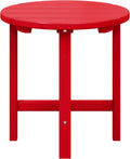 Dylan Adirondack Round Outdoor Side Table, Red - Weather Resistant
