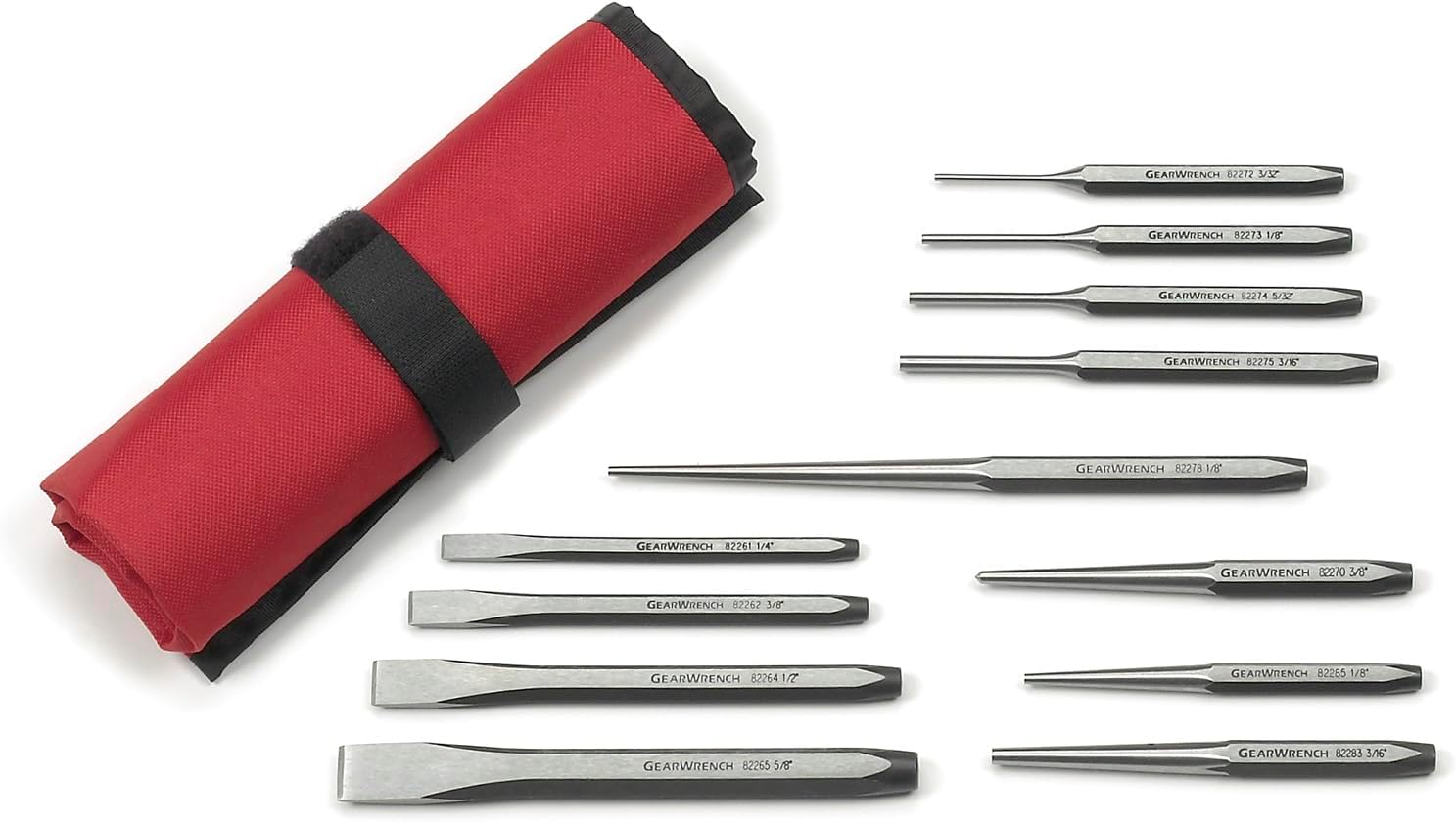 GEARWRENCH 12 Piece Punch and Chisel Chrome Set for Precision Work