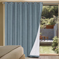 H.VERSAILTEX Linen Blackout Curtain Panel 100W x 84L - Stone Blue