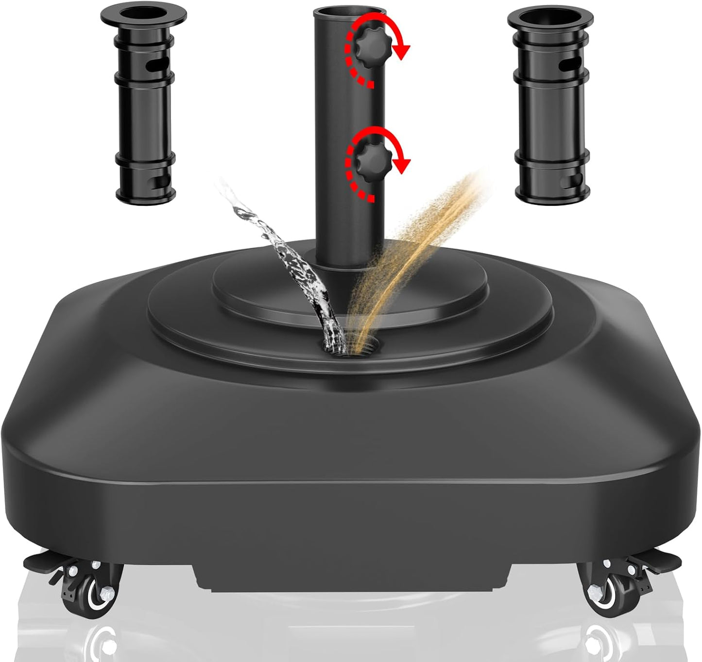 Heavy Duty Patio Umbrella Base with Wheels for Easy Mobility