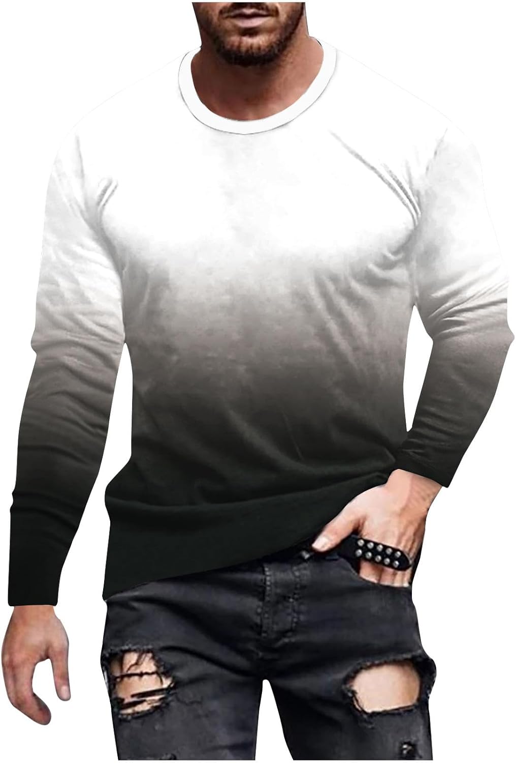 Gradient Long Sleeve Sweatshirt for Style & Comfort