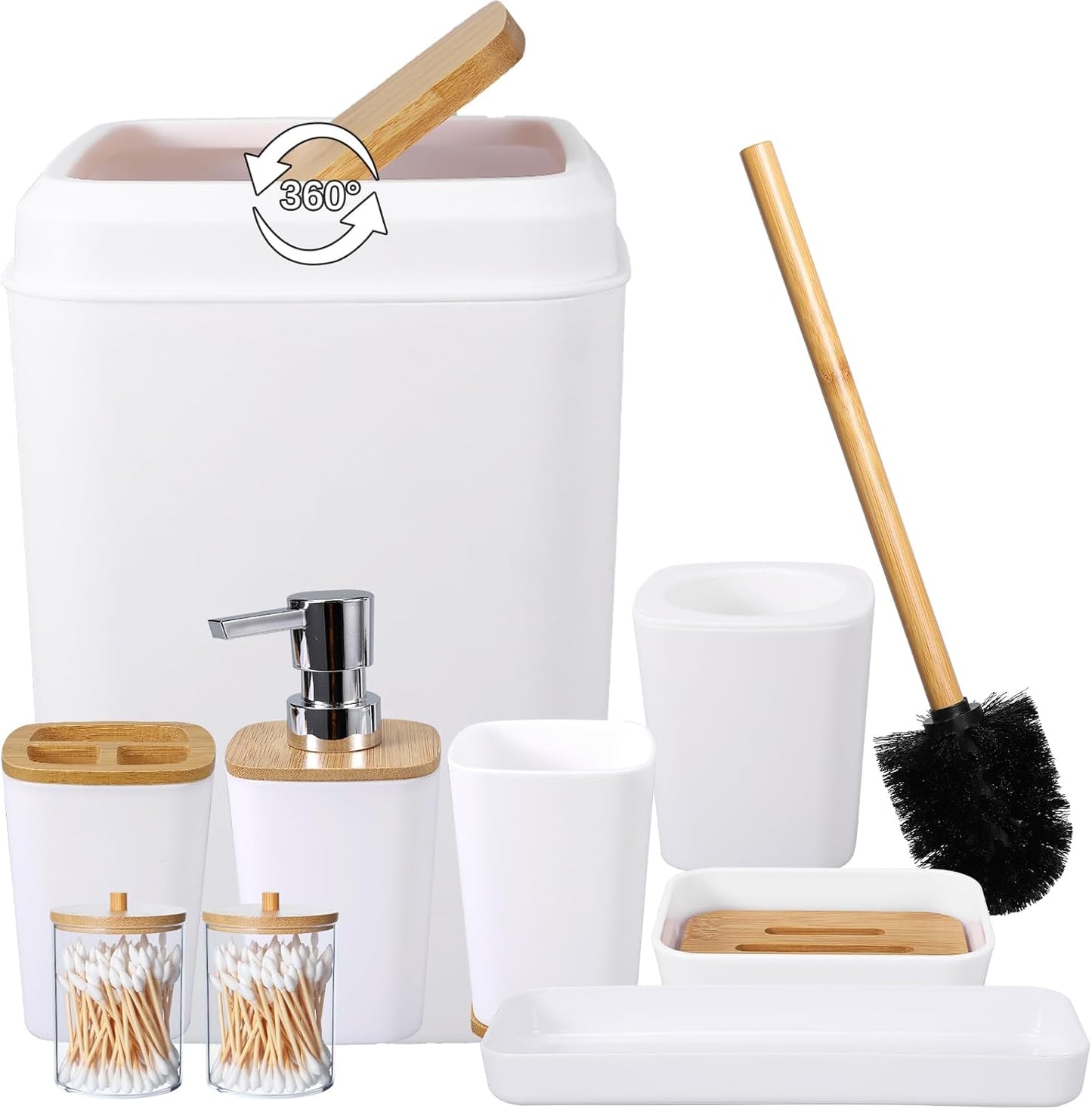 White Bathroom Accessories Set for a Modern Home Decor