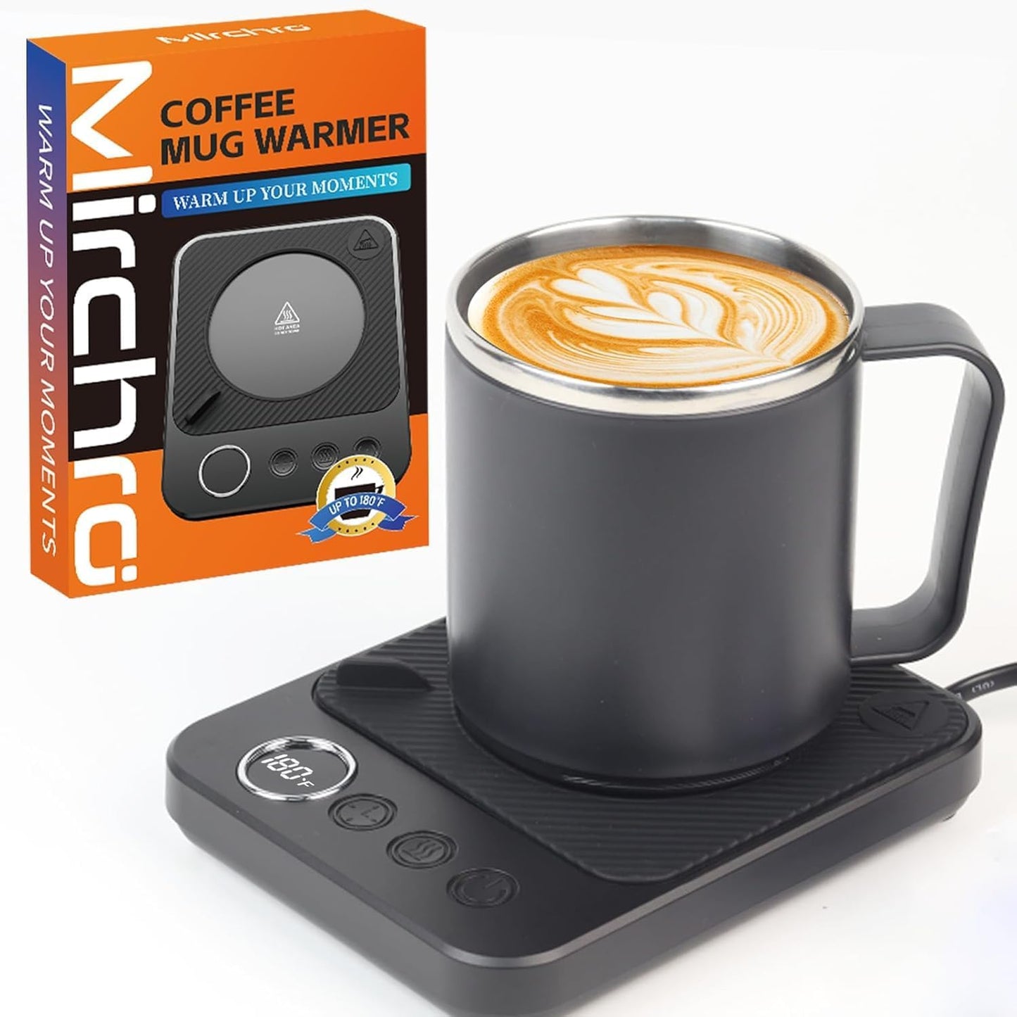Mirchro Coffee Mug Warmer - Fast Heating, 6 Temp Settings, Timer, Auto Shut Off