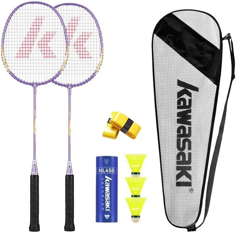 Kawasaki Badminton Set with Rackets, Shuttlecocks, and Bag
