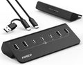 FIDECO Powered USB Hub 7-Port 10Gbps Fast Data Hub - Aluminum USB