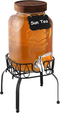 1 Gallon Drink Dispenser with Spigot Glass Sun Tea Jar - Party Ready
