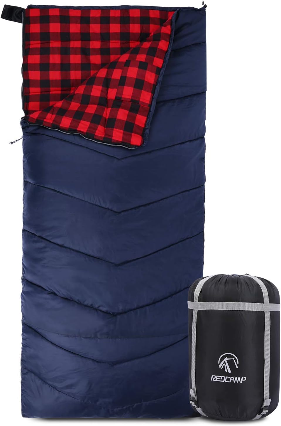 REDCAMP Cotton Flannel Sleeping Bag for Cold Weather Camping