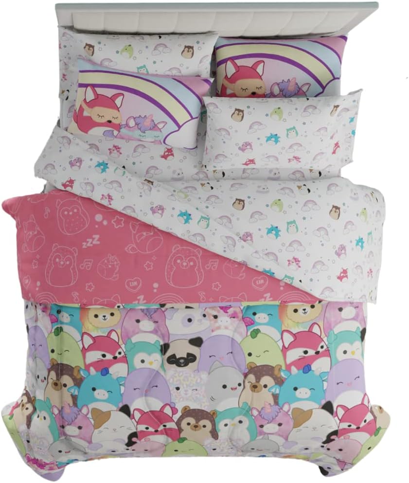Squishmallows Bedding Super Soft Comforter and Sheet Set 7 Piece