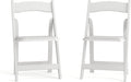 White Wood Folding Chair with Vinyl Padded Seat - Event Ready