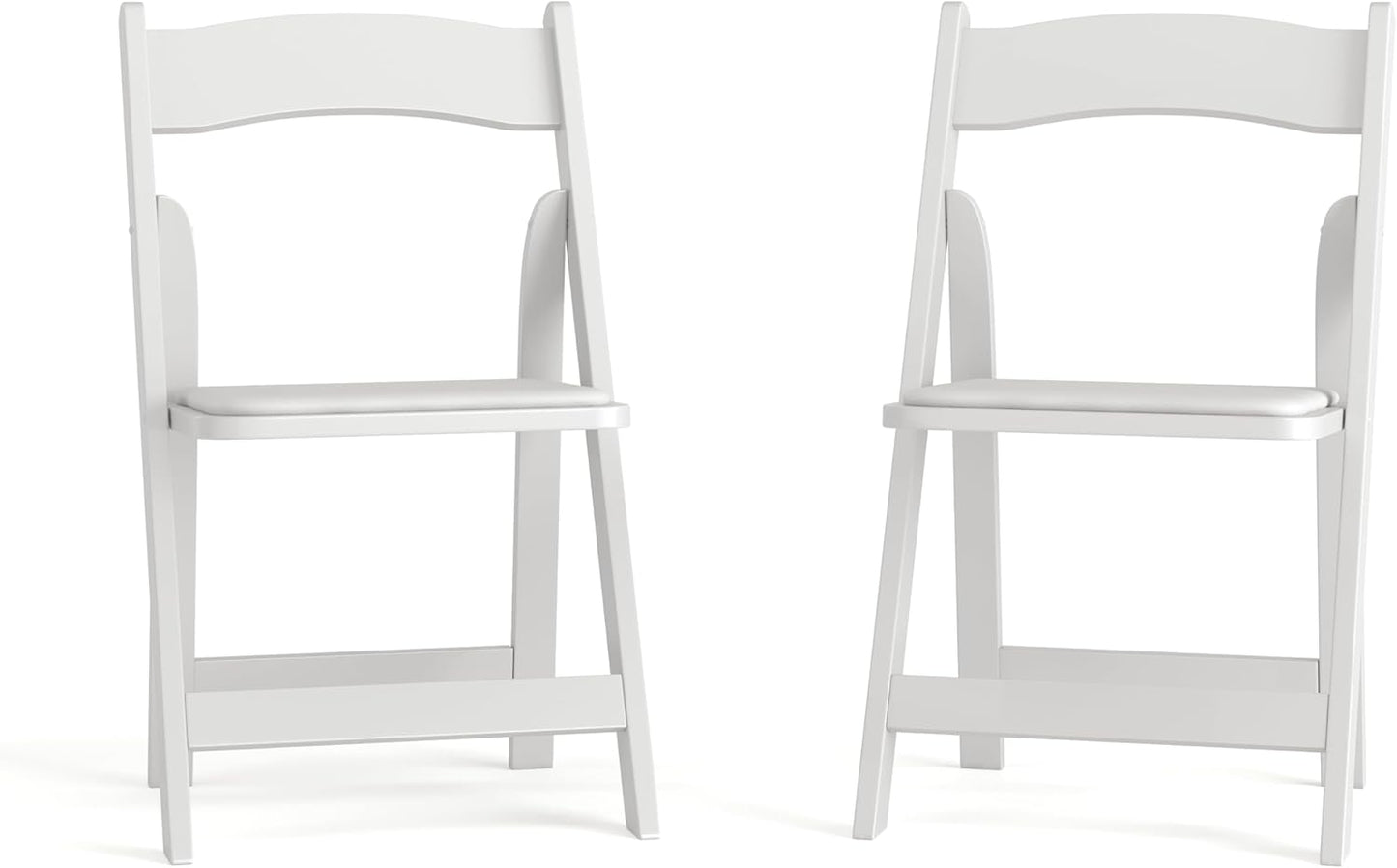 HERCULES Series White Wood Folding Chair for Events and Home