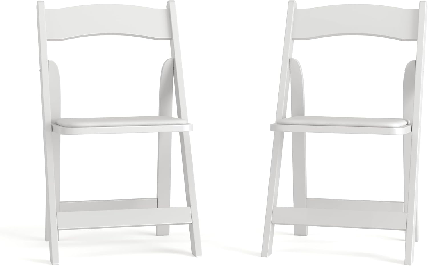 HERCULES Series White Wood Folding Chair for Events and Home
