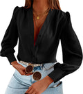 Women's Business Casual Button Down Chiffon Blouse - Light