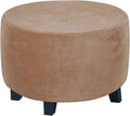 Round Ottoman Slipcover X-Large - Stretch Velvet Protector