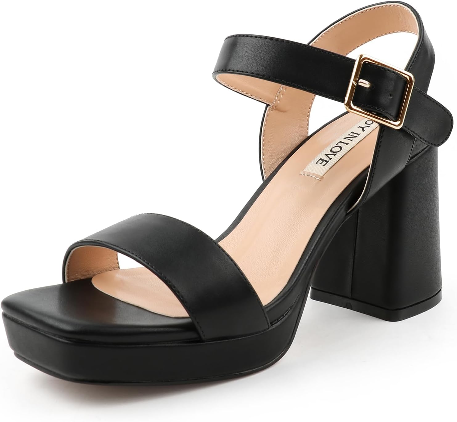 JOY IN LOVE Women's Chunky Platform High Heels for Comfort