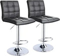 Leopard Modern Square PU Leather Adjustable Bar Stools with Back - Set