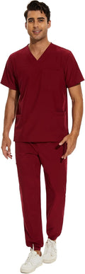 COZYFIT Men Scrubs Set Stretch V-Neck Top & Jogger Pant (Style Z1PS)
