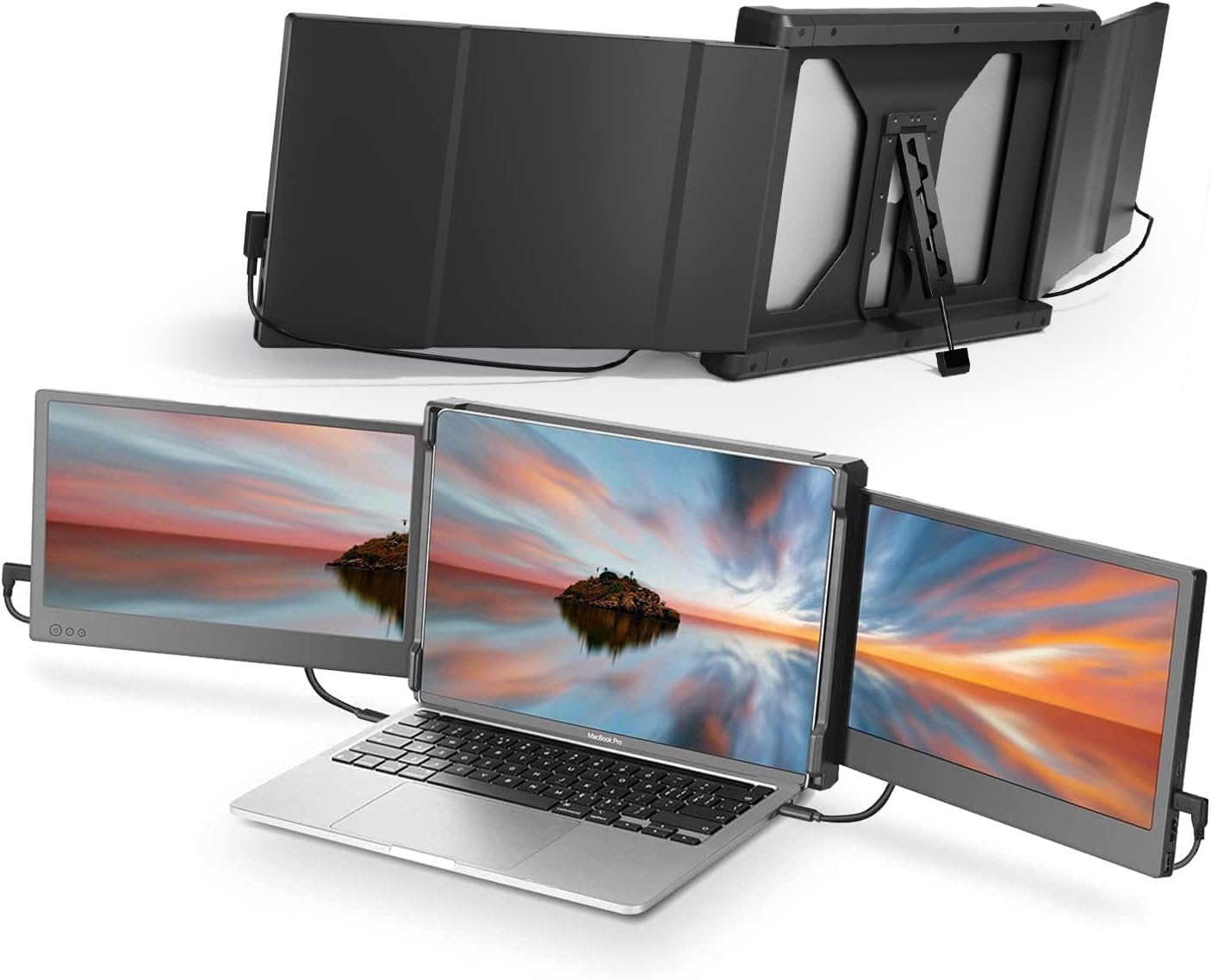 Teamgee Portable HD Monitor Triple Screen Extender