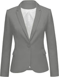 Women's Long Sleeve Notch Lapel Blazer Jacket - Versatile Fall Layer