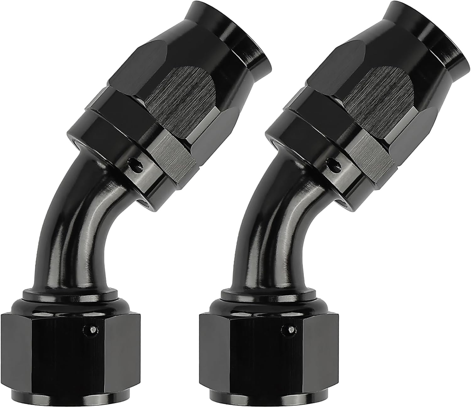12AN PTFE Hose End Fitting 45 Degree Black for Fuel Lines