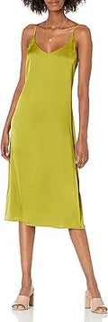 The Drop Ana Silky V-Neck Midi Slip Dress - Sleek Everyday Midi