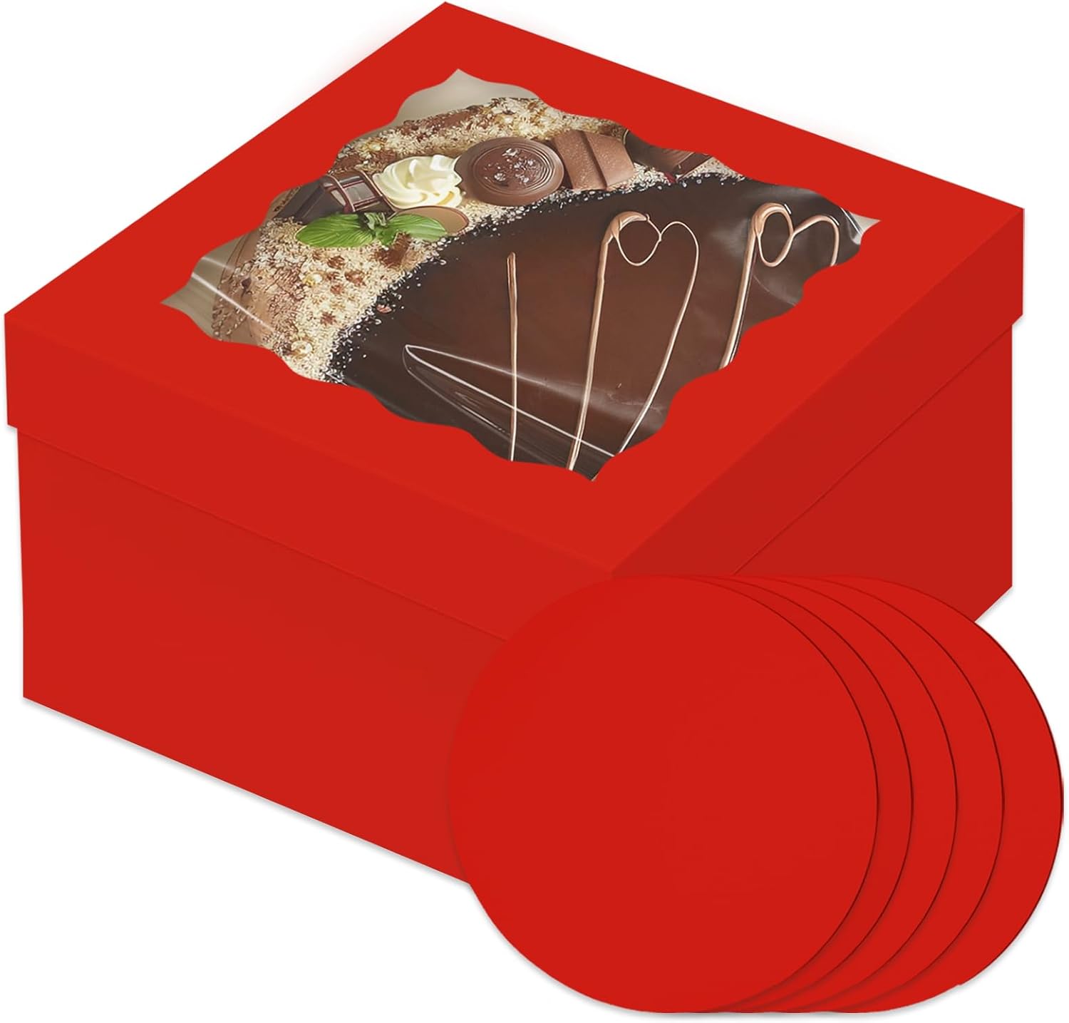 Bakepacker 36pcs Cake Boxes with Window for Perfect Bakery Display
