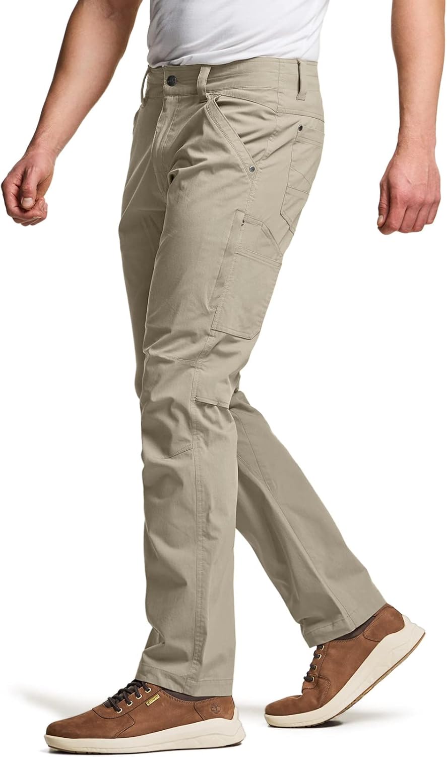 CQR Men's Vent Stretch Pants for Casual and Work Activities