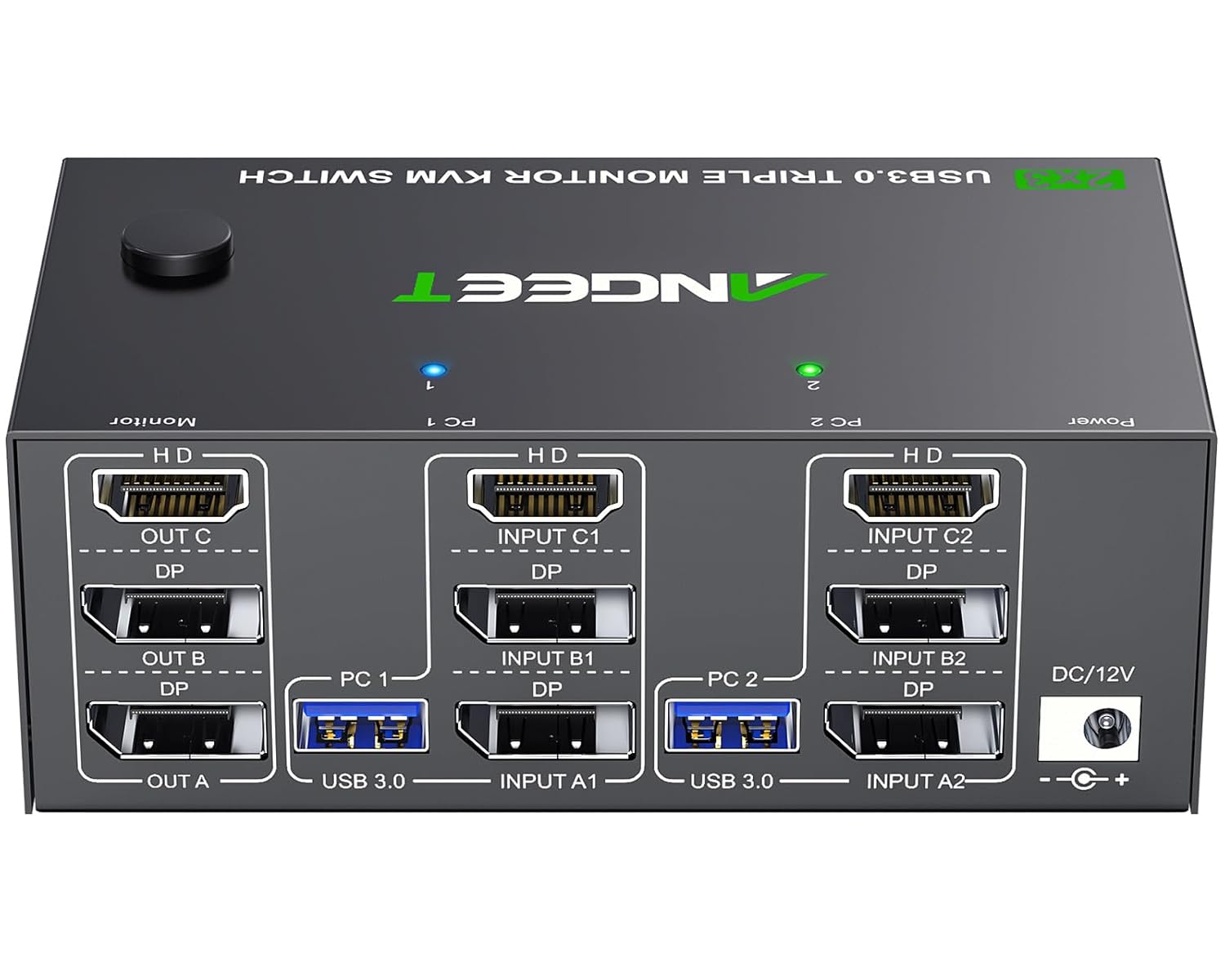 KVM Switch 3 Monitors 2 Computers for Ultimate Multi-Tasking