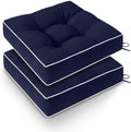 Outdoor Chair Cushions Set of 2 19 x 19 x 5 in - Supportive Tufted