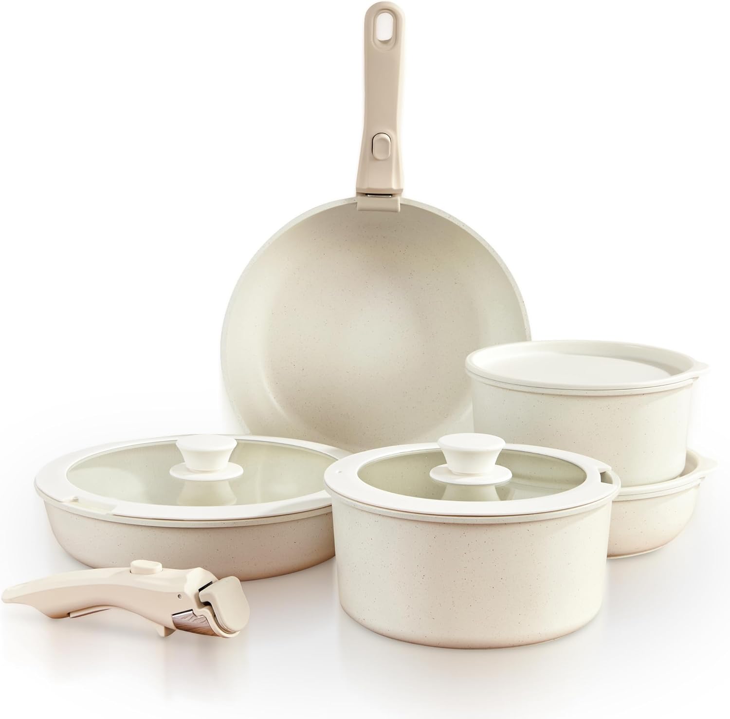 GOURMETIFIC Non Toxic Ceramic Cookware Set - 11 Pieces for All Stoves