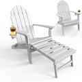 Folding Adirondack Chair with Retractable Ottoman - All-Weather